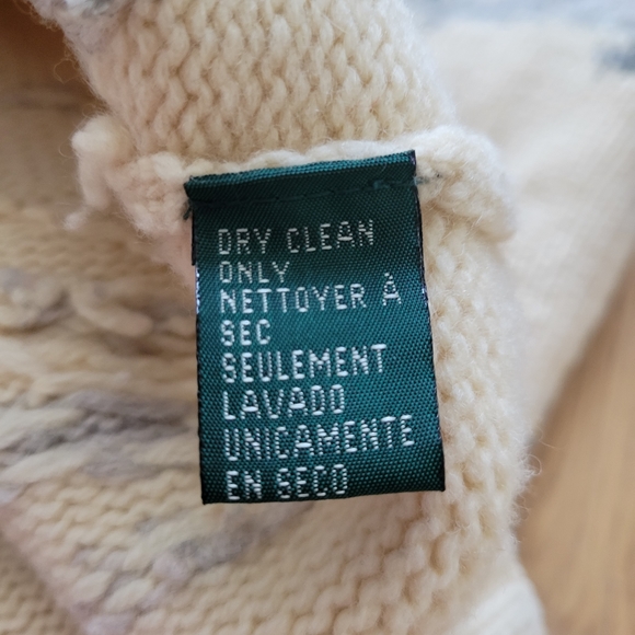 RARE Vintage EXCLUSIVE HAND KNIT LAUREN RALPH LAUREN ZIP WOOL Sweater Size P - Picture 13 of 14